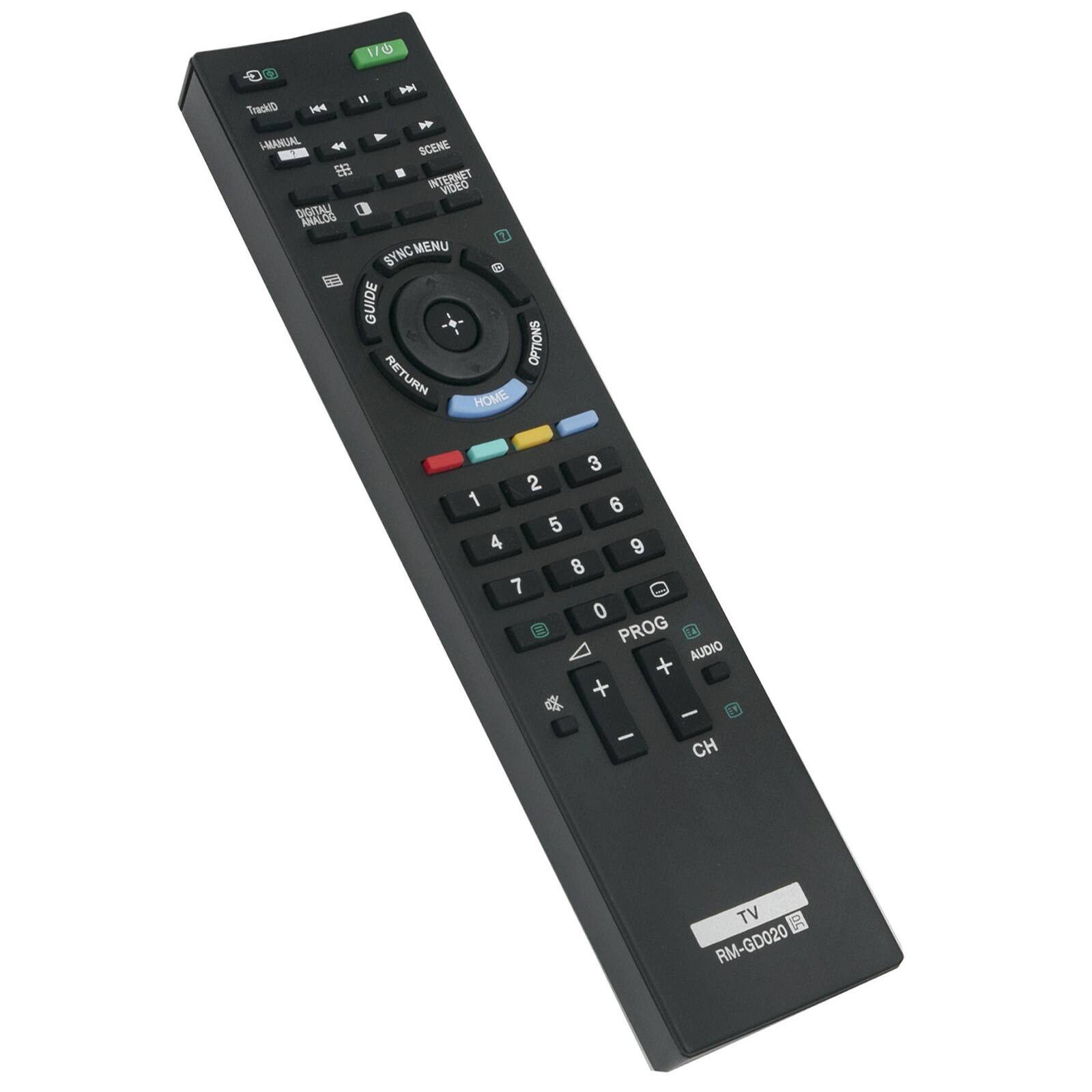 Sure, here is the corrected and grouped text from the image:

- Track 14
- MANUAL
- SCENE
- INTERNET VIDEO DIGITALI ANALOG
- SYNC MENU
- GUIDE
- RETURN
- HOME
- OPTIONS
- 1 2 3 4 5 6 7 8 9 0
- PROG
- AUDIO
- CH
- TV
- RM-GD020