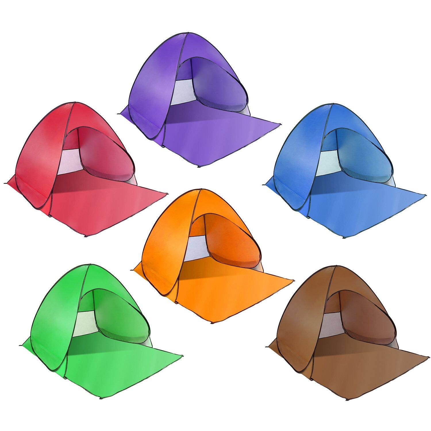 Alt View 6. Loheer - Loheer Pop Up Beach Tent Anti UV Sun Shade Shelter Automatic Waterproof Canopy for Two to Three People with Net Window - Blue.