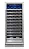 Yeego - 24 inch Wine Cooler Refrigerator,89 Bottle Wine Fridge,Freestanding&Built-in,40-65°F,for Home Bar - Stainless Steel