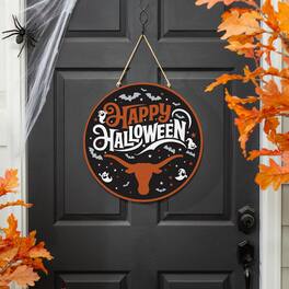Evergreen Enterprises - Texas Longhorns 18" Happy Halloween Wooden Round Door Sign - Multicolor