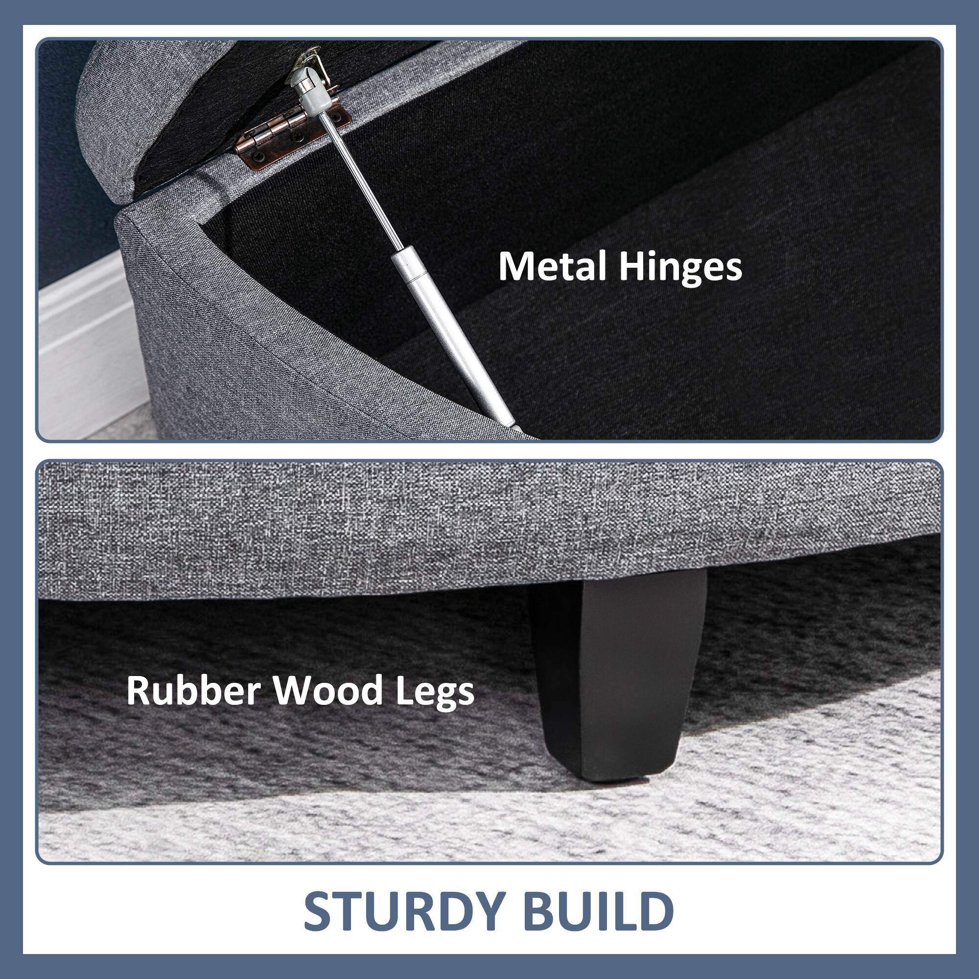 Metal Hinges  
Rubber Wood Legs  
STURDY BUILD