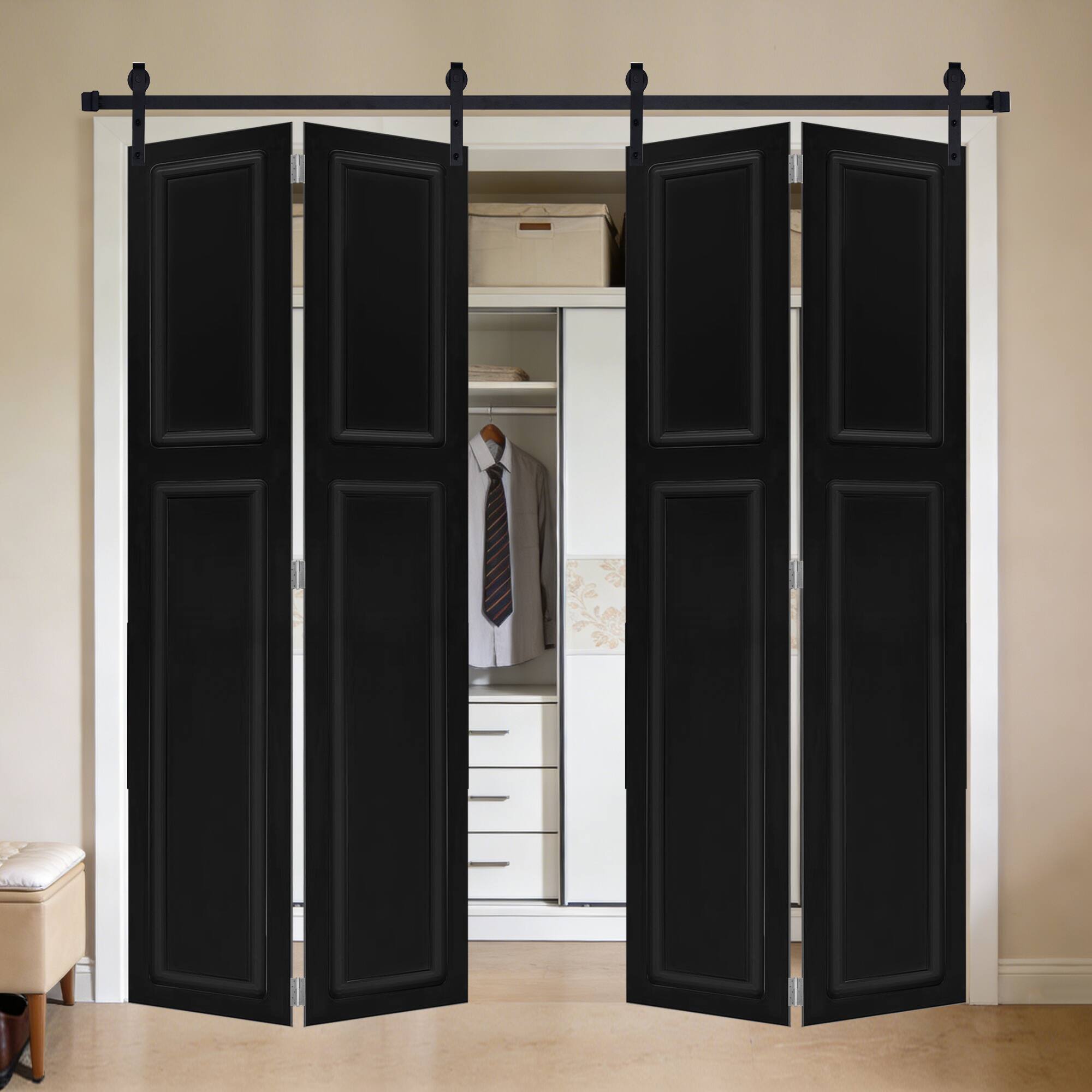 Boyel Living Interior Barn Door 64 in L x 0.75 in W x 96 in H with ...