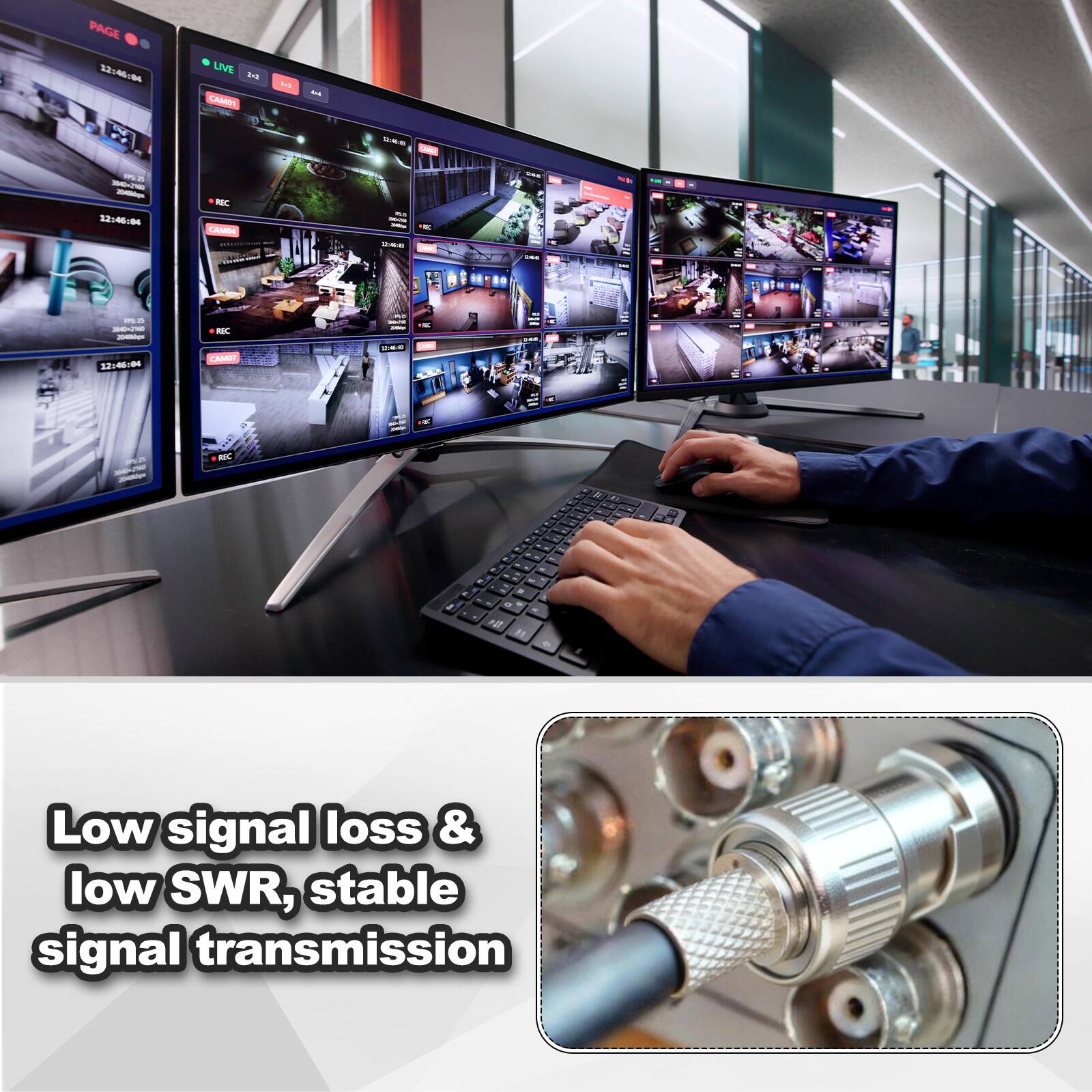 PAGE 1:4 LVE - CAMPN - 2 ..E - . - - 3:4-04 - EC FAMAE - - - - - -- - - - Ii - CAMT : -- 1 N - - - - - - - T

Low signal loss & low SWR, stable signal transmission