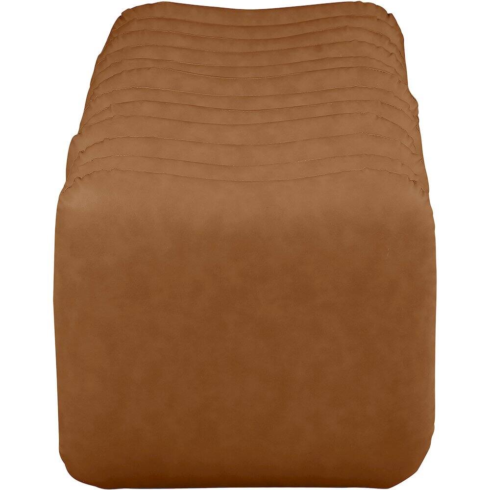Alt View 3. Meridian Furniture - Atticus Cognac Vegan Leather Bench - Brown.