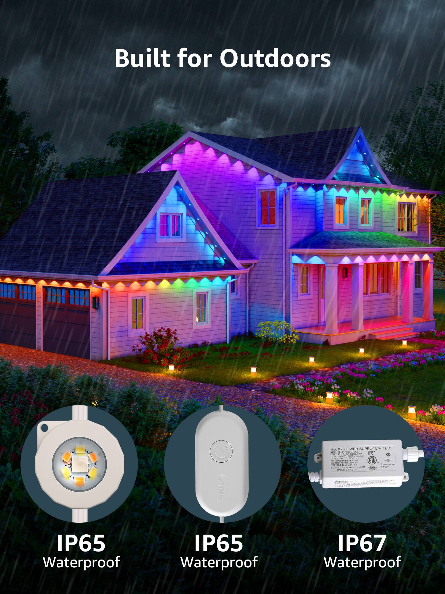 Lepro E1 90 Light 150 ft. Smart RGBIC Outdoor Permanent String