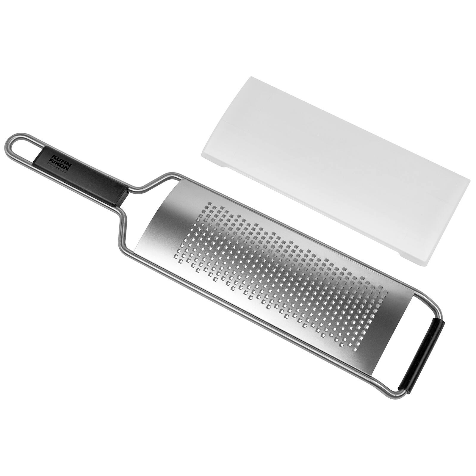 Front. Kuhn Rikon - Essential Fine Grater with Ultra-Sharp Stainless Steel Blade for Cheese, Citrus Zest, & Spices - Silver.