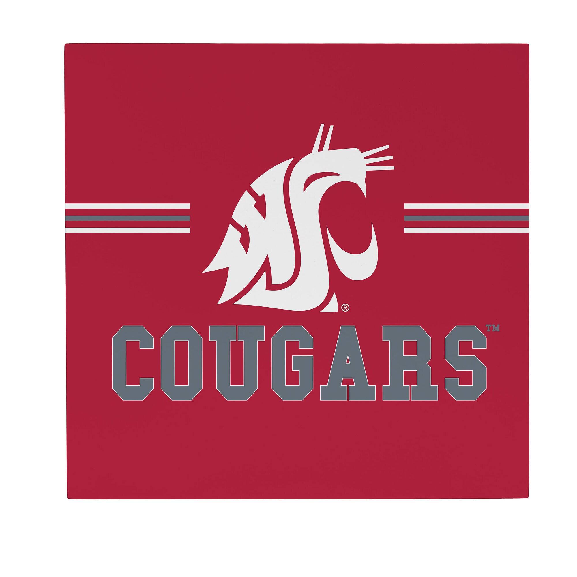 Washington State Cougars 12" x 12" Wood Wall Sign
