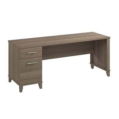 Front. Bush Home - 72W Office Desk with Drawers(WC81672) - Ash Gray.