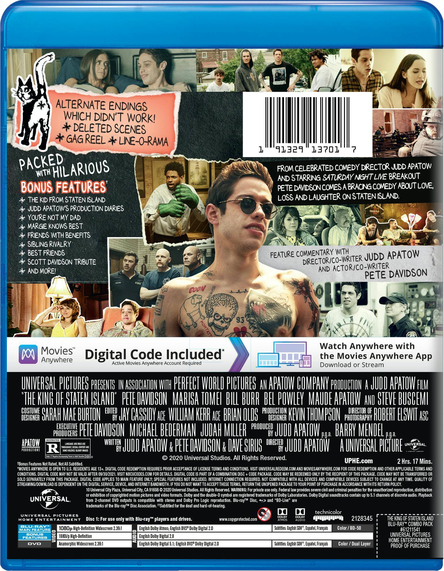 Back. The King of Staten Island (DVD + Digital) [Blu-ray].