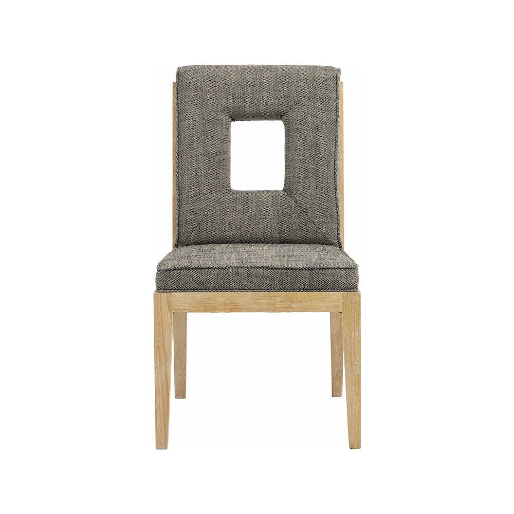 Alt View 2. Meridian Furniture - Gwendolyn Grey Linen Textured Fabric Dining Side Chair, Set of 2 - Grey.