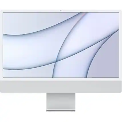 Front. Apple - 2021 iMac with M1 Chip (24-inch, 16GB RAM, 2TB SSD Storage) - Silver.