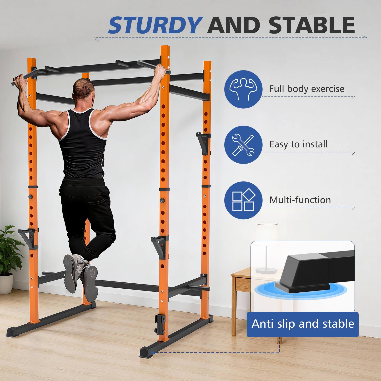 STURDY AND STABLE

- Full body exercise
- Easy to install
- Multi-function
- Anti slip and stable