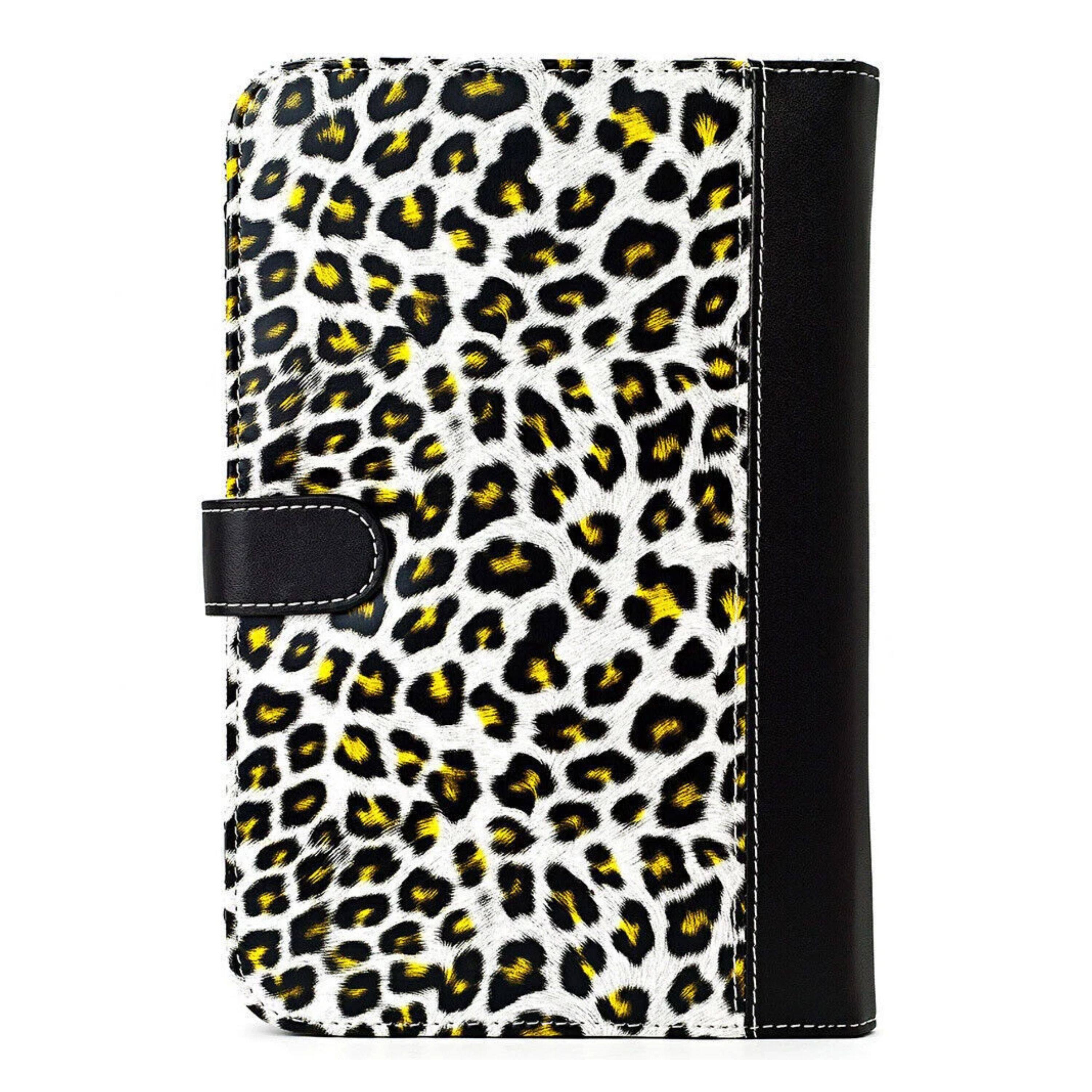 Angle. Kitcheniva - Leopard Tablet Leather Folio Case Cover For Amazon Fire 7 - Golden Leopard.