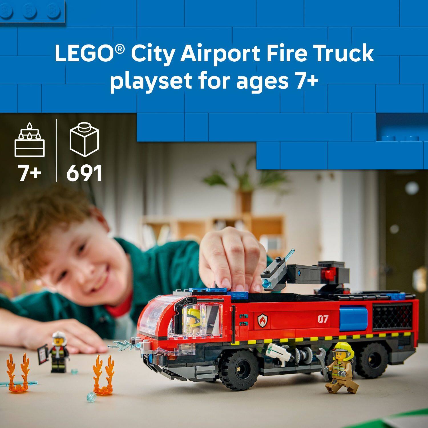 LEGO® City Airport Fire Truck playset for ages 7+  
7+ 691