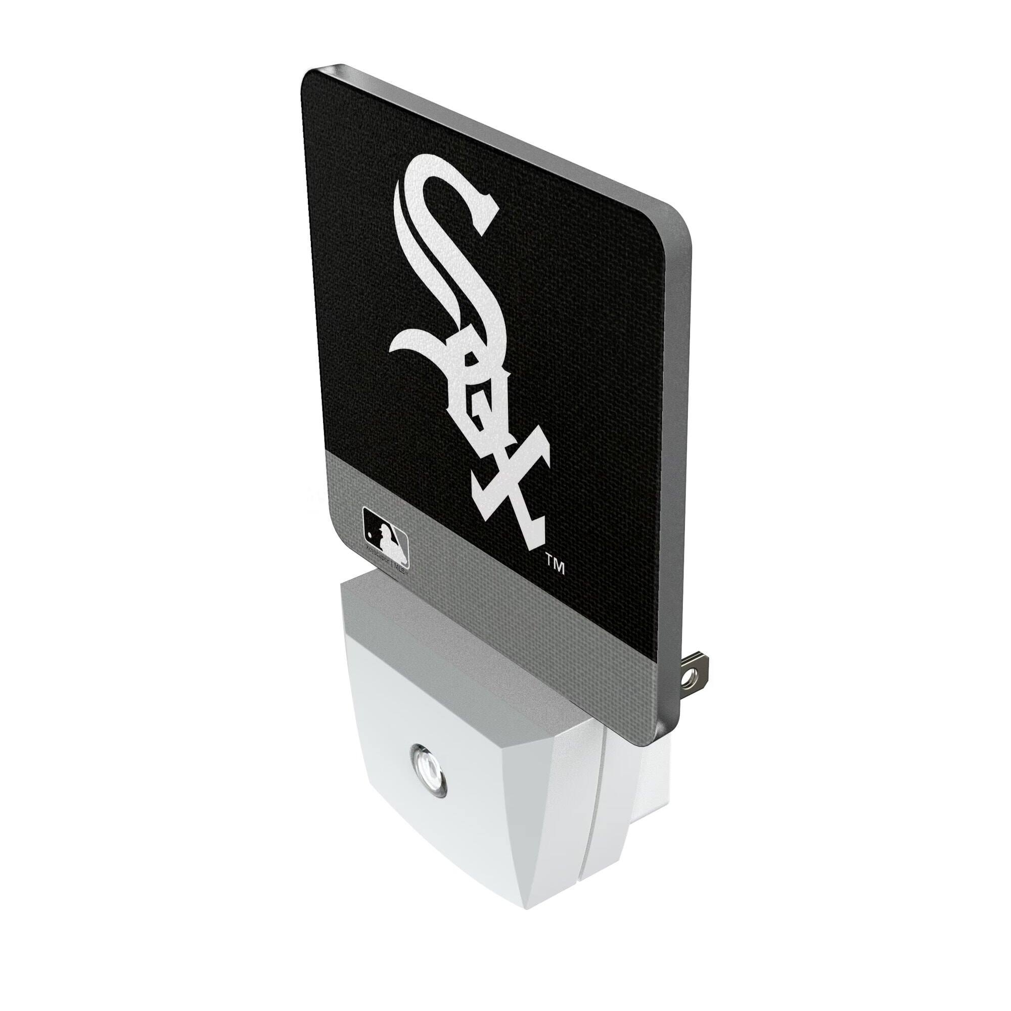 Alt View 1. Keyscaper - Chicago White Sox Primary Logo Stripe Design Nightlight 2-Pack - Multicolor.
