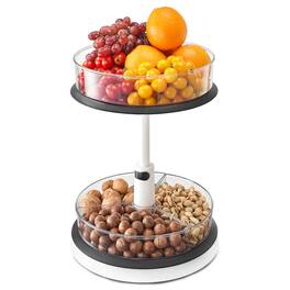 Sorbus - 2-Tier Lazy Susan Turntable Organizer - 360° Rotating Spice Rack with Non-Slip Base for Kitchen Cabinet - Clear