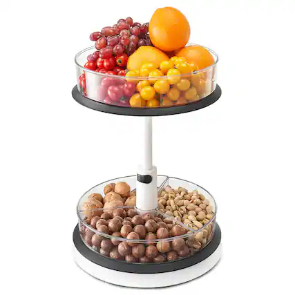 Front. Sorbus - Sorbus 2-Tier Clear Lazy Susan Turntable Organizer - 360° Rotating Spice Rack with Non-Slip Base for Kitchen Cabinet - Clear.