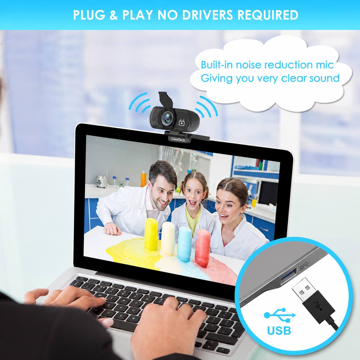 PLUG & PLAY NO DRIVERS REQUIRED

Built-in noise reduction mic Giving you very clear sound

CoreTech

SSC USB