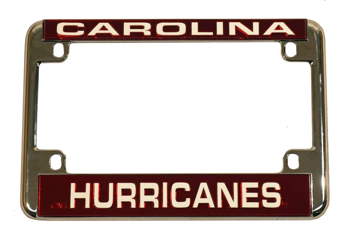 Rico Industries - Carolina Hurricanes Chrome Motorcycle, RV or Trailer License Plate Frame - Multi