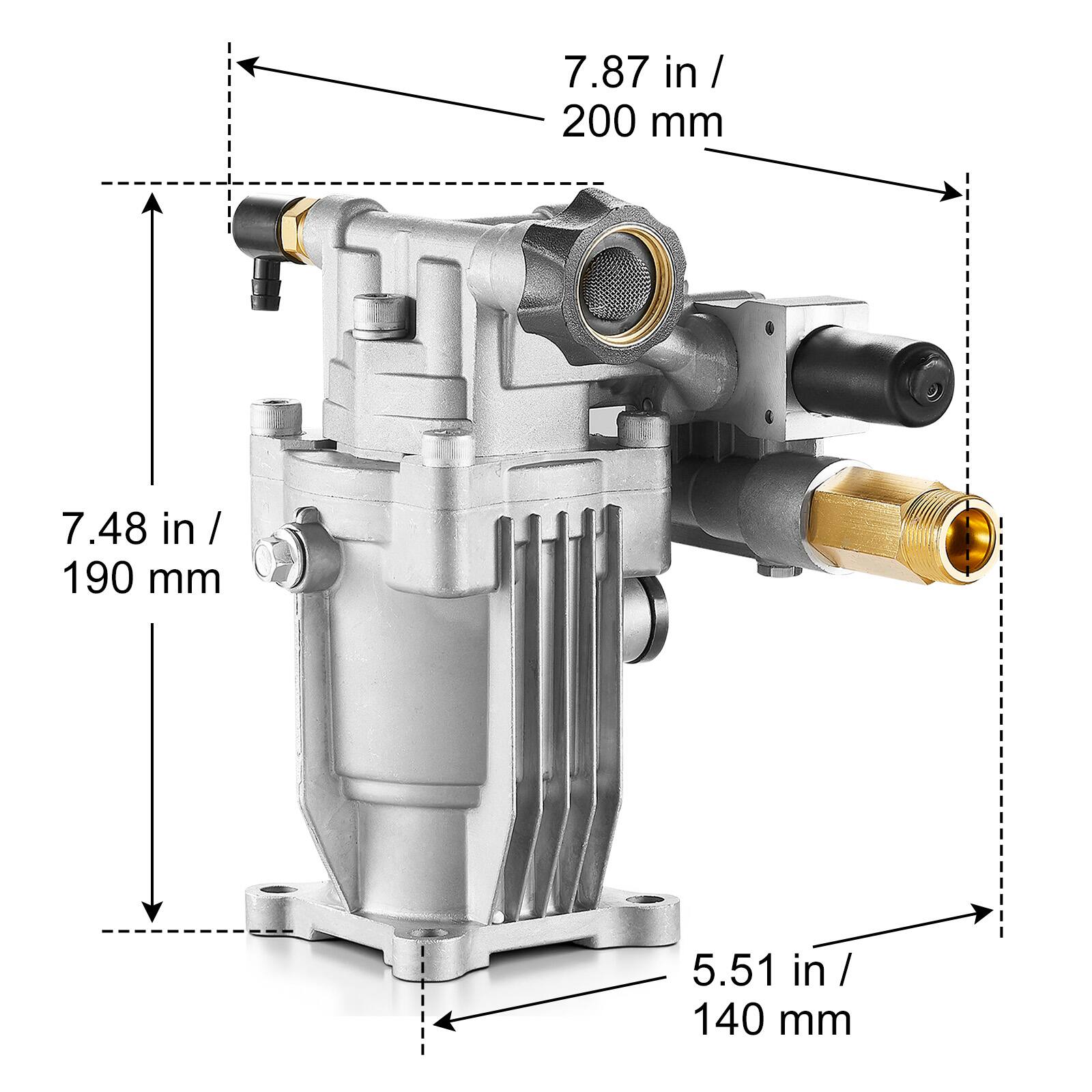 7.87 in / 200 mm  
7.48 in / 190 mm  
5.51 in / 140 mm