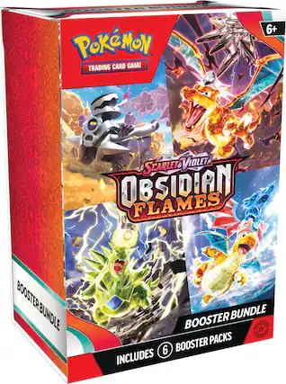 Pokémon Trading Card Game 6+ Scarlet & Violet Obsidian Flames Booster Bundle, Includes 6 Booster Packs