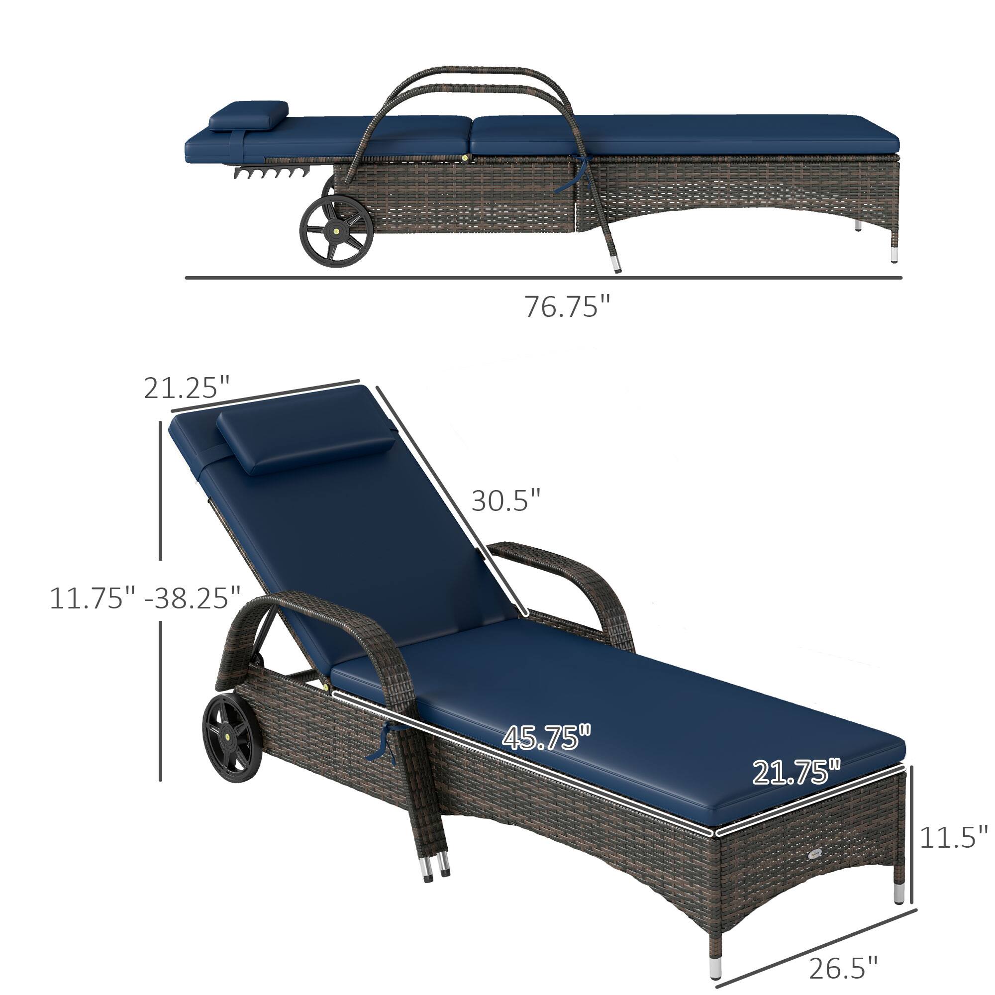 76.75", 21.25", 30.5", 11.75" - 38.25", 45.75", 21.75", 11.5", 26.5"