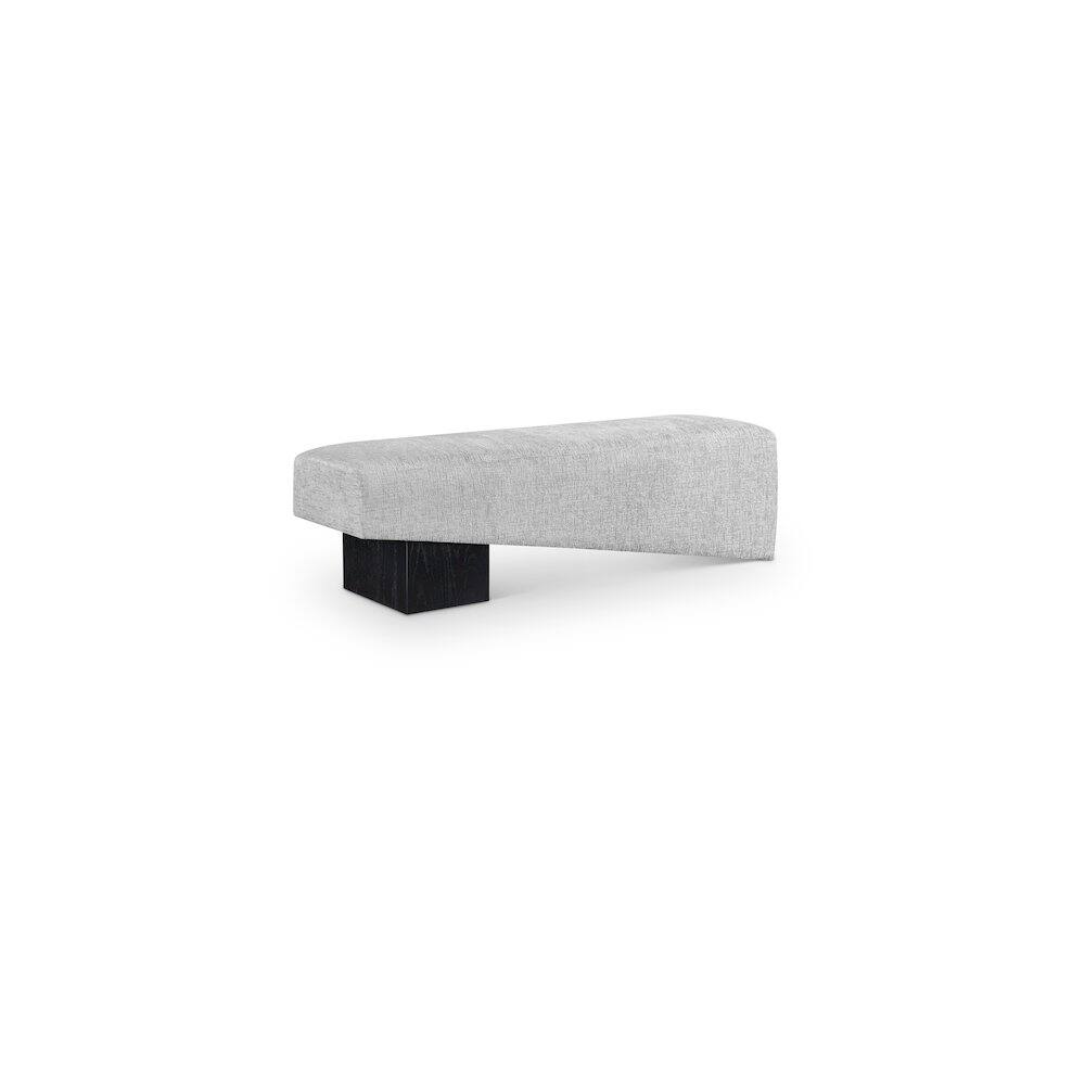 Front. Meridian Furniture - Alora Grey Fabric Bench - Grey.