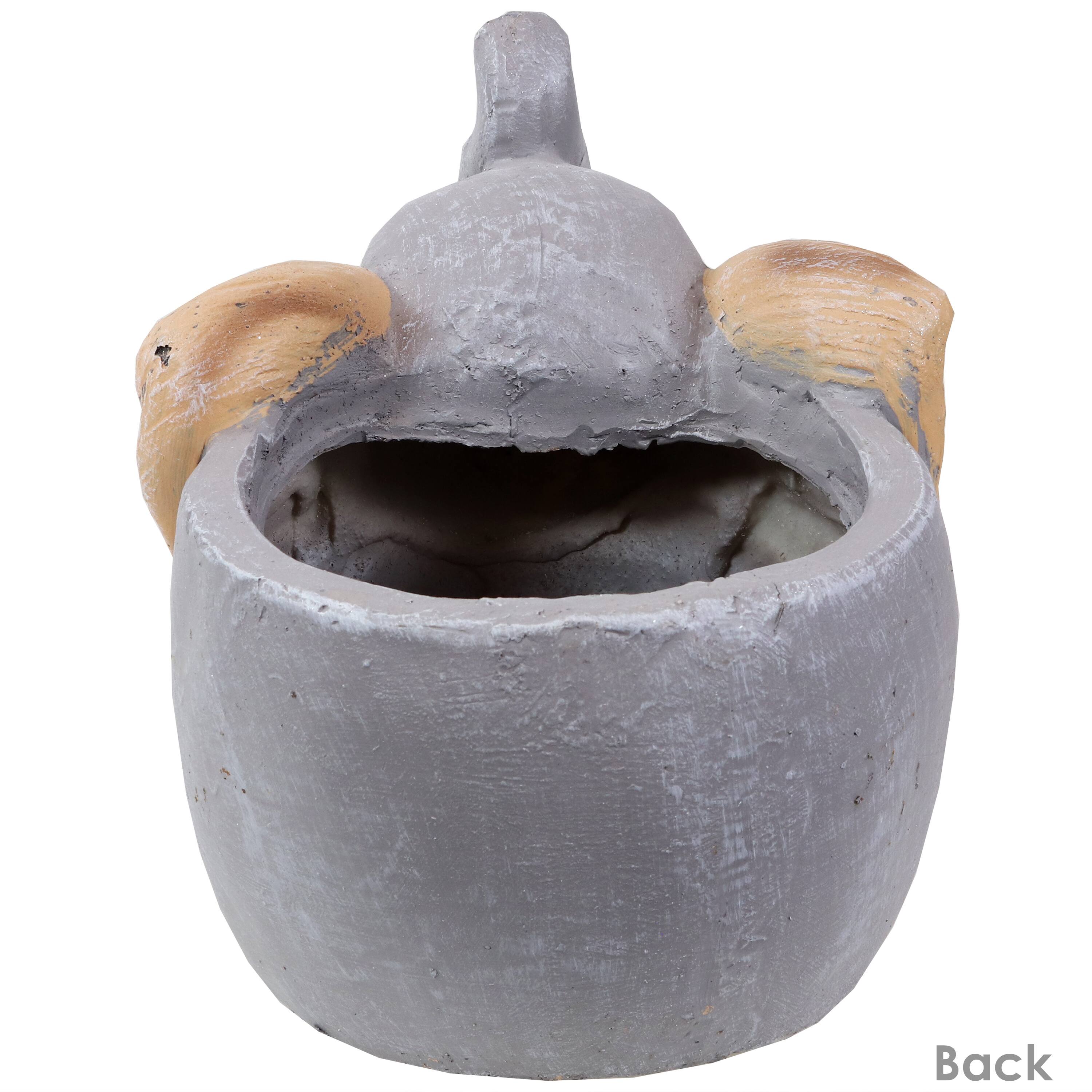 Alt View 9. Sunnydaze - Magnesium Oxide Elsie the Elephant Indoor Plater Statue - 8.5 in - Light Grey.