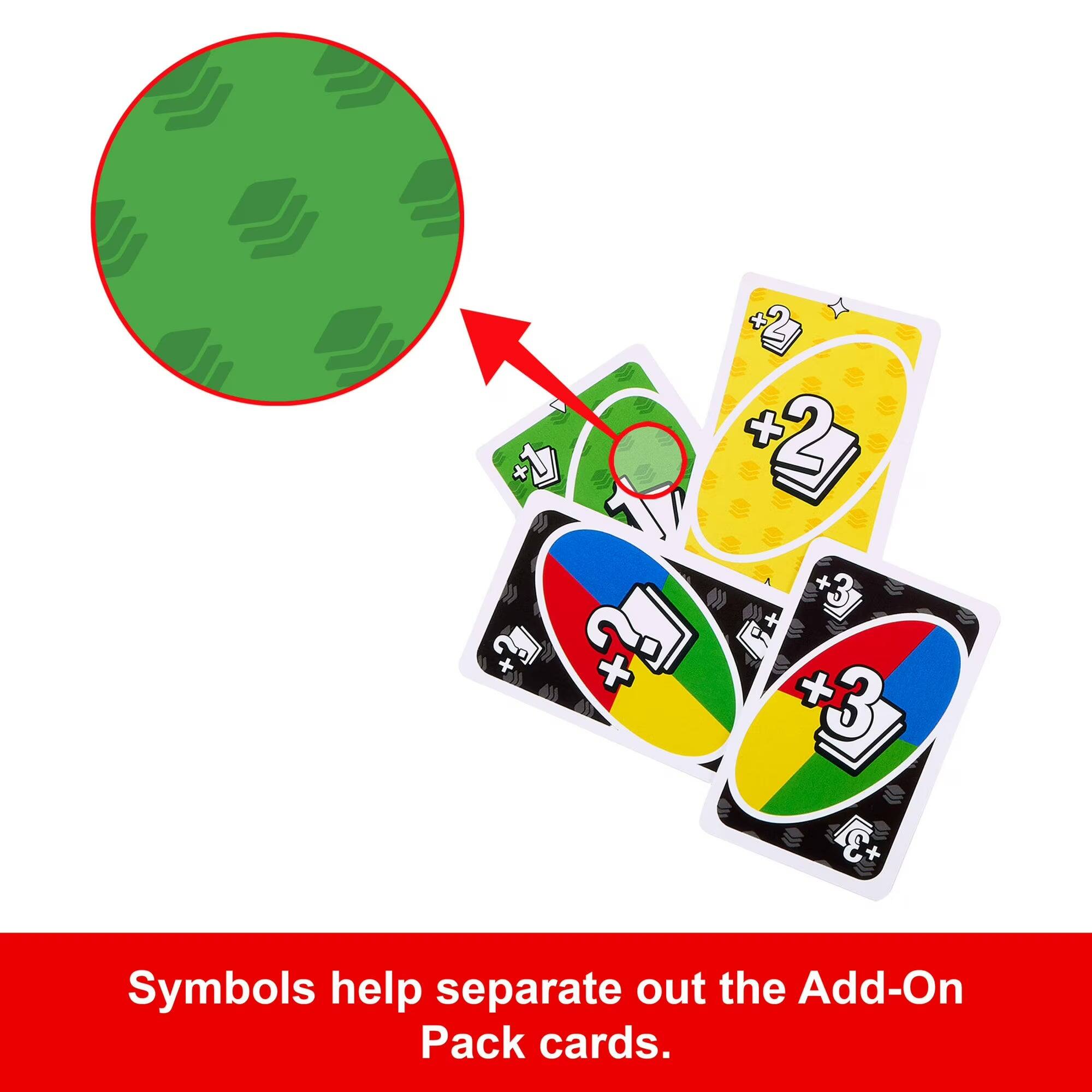 Symbols help separate out the Add-On Pack cards.