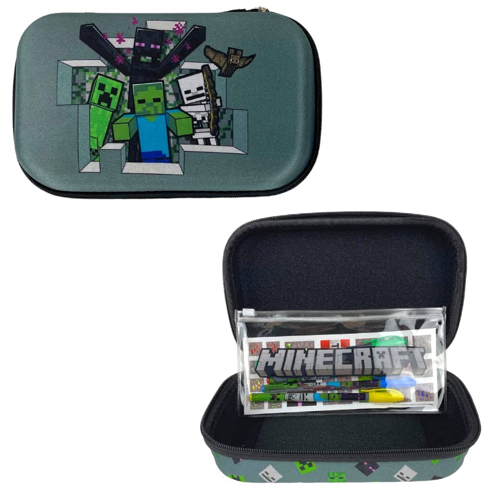 Dapper Styles - Pencil Case Set With Stickers And Gel Pens For Molded - Minecraft