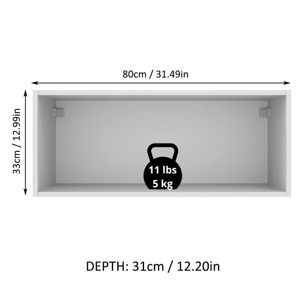 - Width: 80cm / 31.49in
- Height: 33cm / 12.99in
- Depth: 31cm / 12.20in
- Weight: 11 lbs / 5 kg