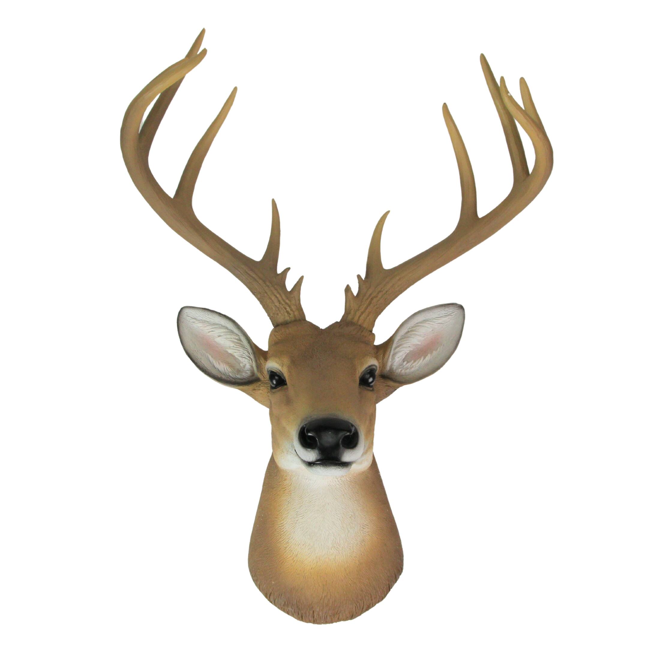 Front. Zeckos - 12 Point Buck Deer Head Bust Wall Hanging Lodge Decor Trophy Mount 23.5 Inches - Brown.