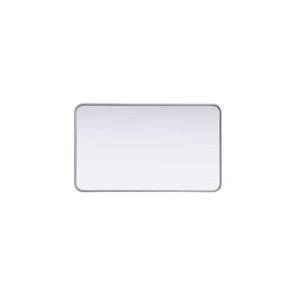 Alt View 4. Elegant Decor - Contour Metal Rectangle Mirror 24x40 in Silver - Silver.