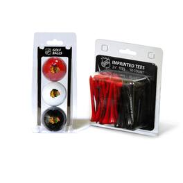Team Golf - Chicago Blackhawks 3-Golf Ball & 50-Golf Tee Set - Multicolor