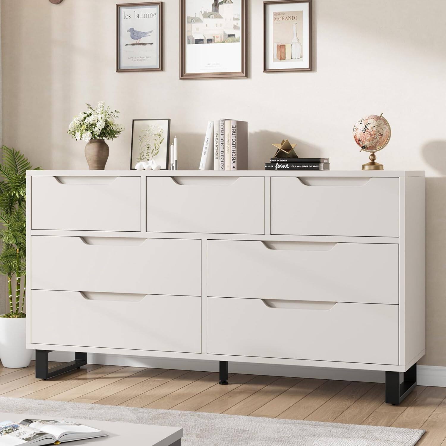White 7 Drawers