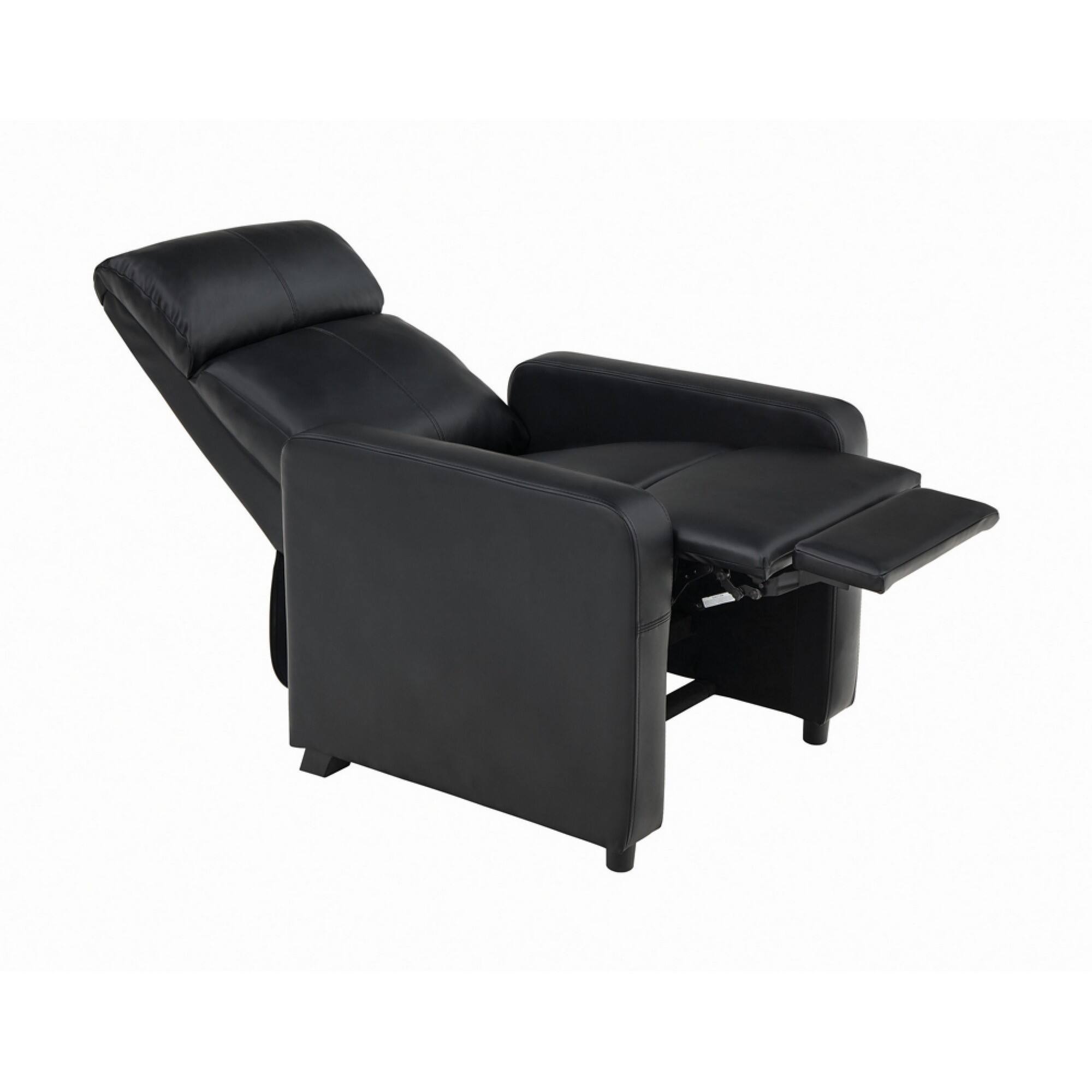 Back. Manhattan Lane - Modern Theater Seating Push Back Recliner - BLACK.