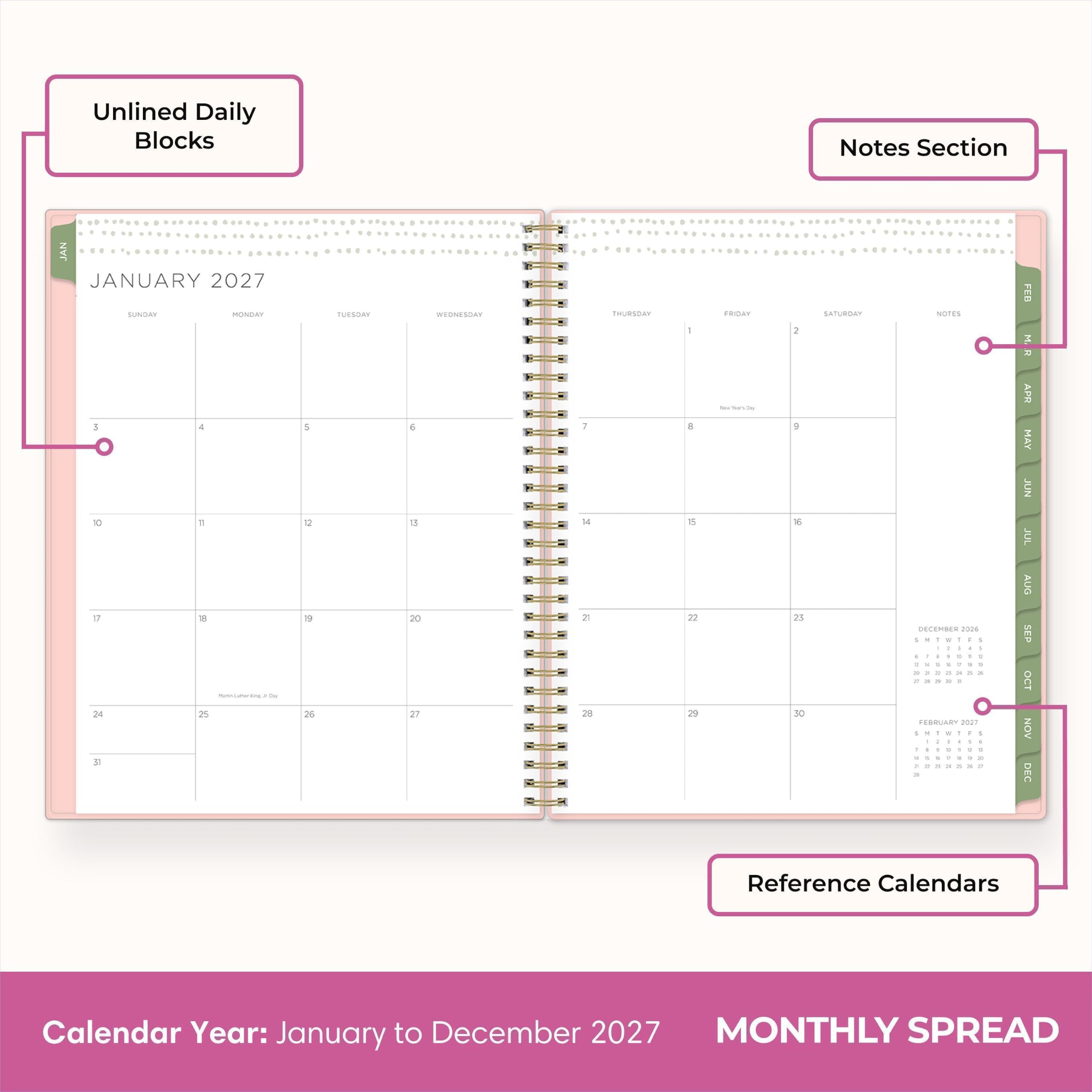 Unlined Daily Blocks

Notes Section

JANUARY 2027
SUNDAY MONDAY TUESDAY WEDNESDAY THURSDAY FRIDAY SATURDAY NOTES
3 4 5 6 7 8 9
10 11 12 13 14 15 16
17 18 19 20 21 22 23
24 25 26 27 28 29 30
31

Reference Calendars

Calendar Year: January to December 2027

MONTHLY SPREAD
