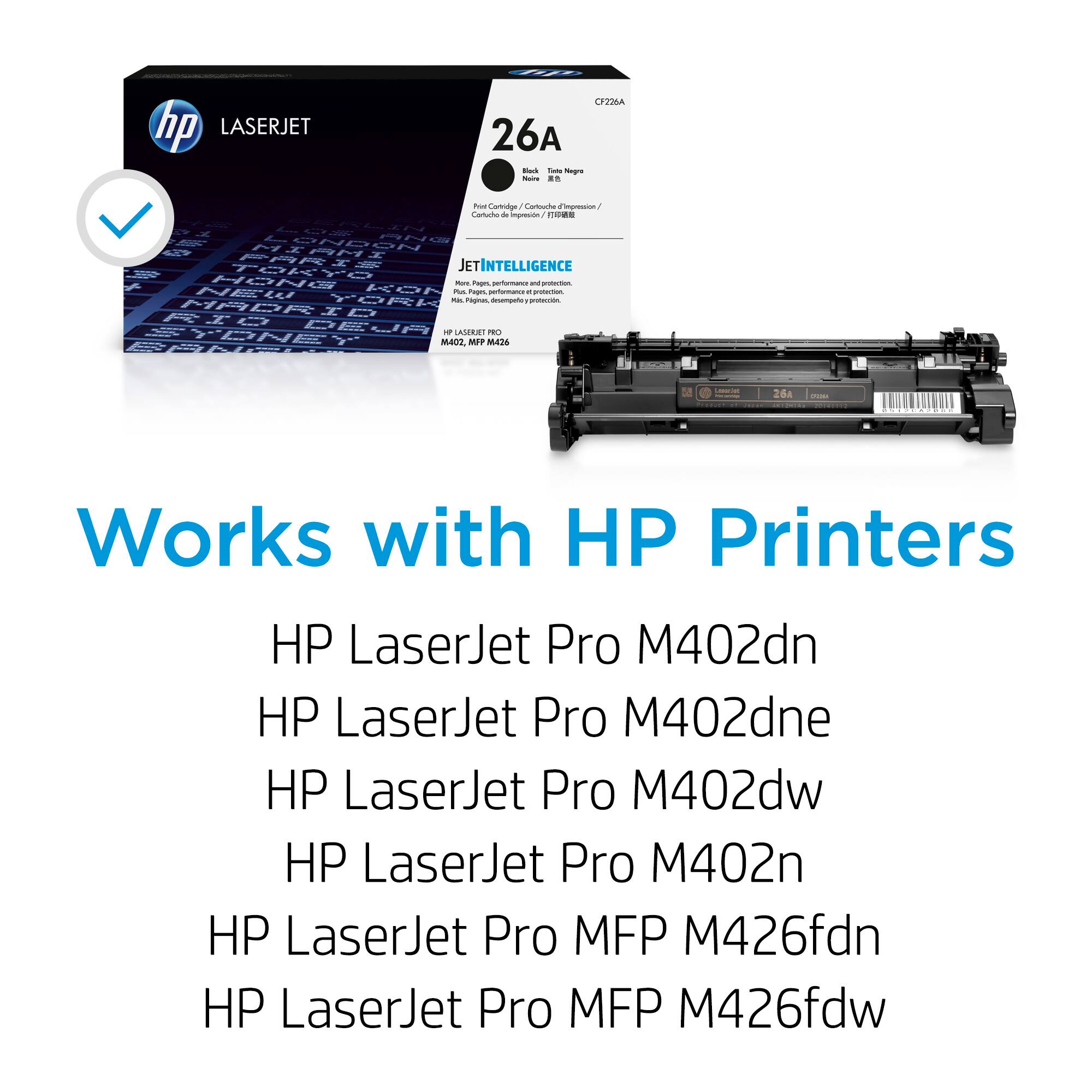 HP LASERJET F2A 26A - -a He - .. Tou Corage Cantouta Cmpresson A Conucho - - 0 LONDON AH o 4 M Fe JETINTELLIGENCE HONe TOKYO - - apes atormane - NEW KOF - Fogm poana - -n YORK - -ig - - - RID MADRID ID DEdP DP - ASR NO TPNE M40, MIP MAis - 264 I Works with HP Printers HP LaserJet Pro M402dn HP LaserJet Pro M402dne HP LaserJet Pro M402dw HP LaserJet Pro M402n HP LaserJet Pro MFP M426fdn HP LaserJet Pro MFP M426fdw
