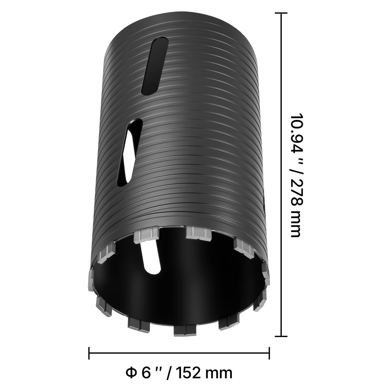 10.94" / 278 mm  
Φ 6" / 152 mm
