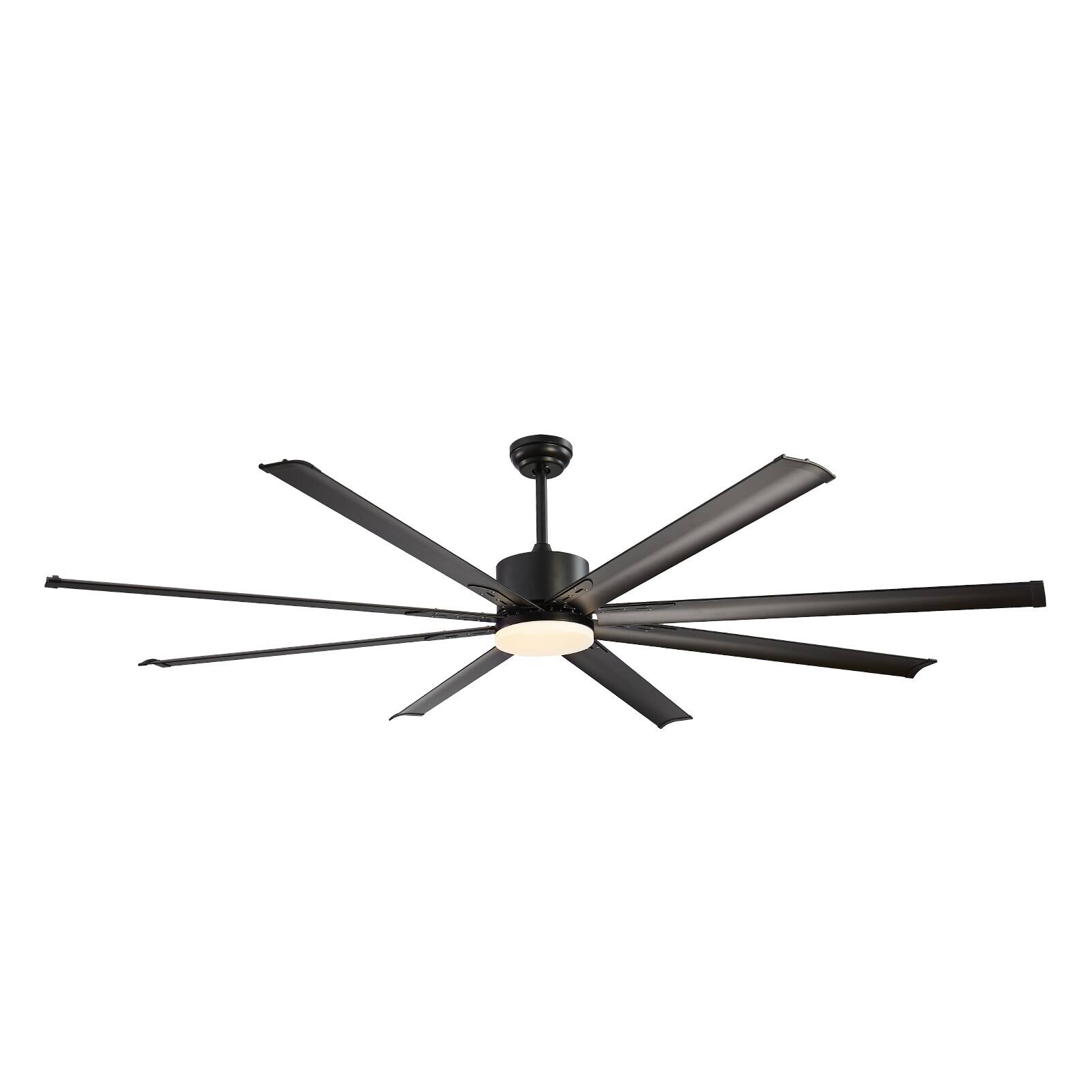 Alt View 5. VEVOR - 84 Inch Ceiling Fan with Light, 6-Speed Remote Control, Dimmable 3-Color Temperature, Reversible DC Motor - Black.