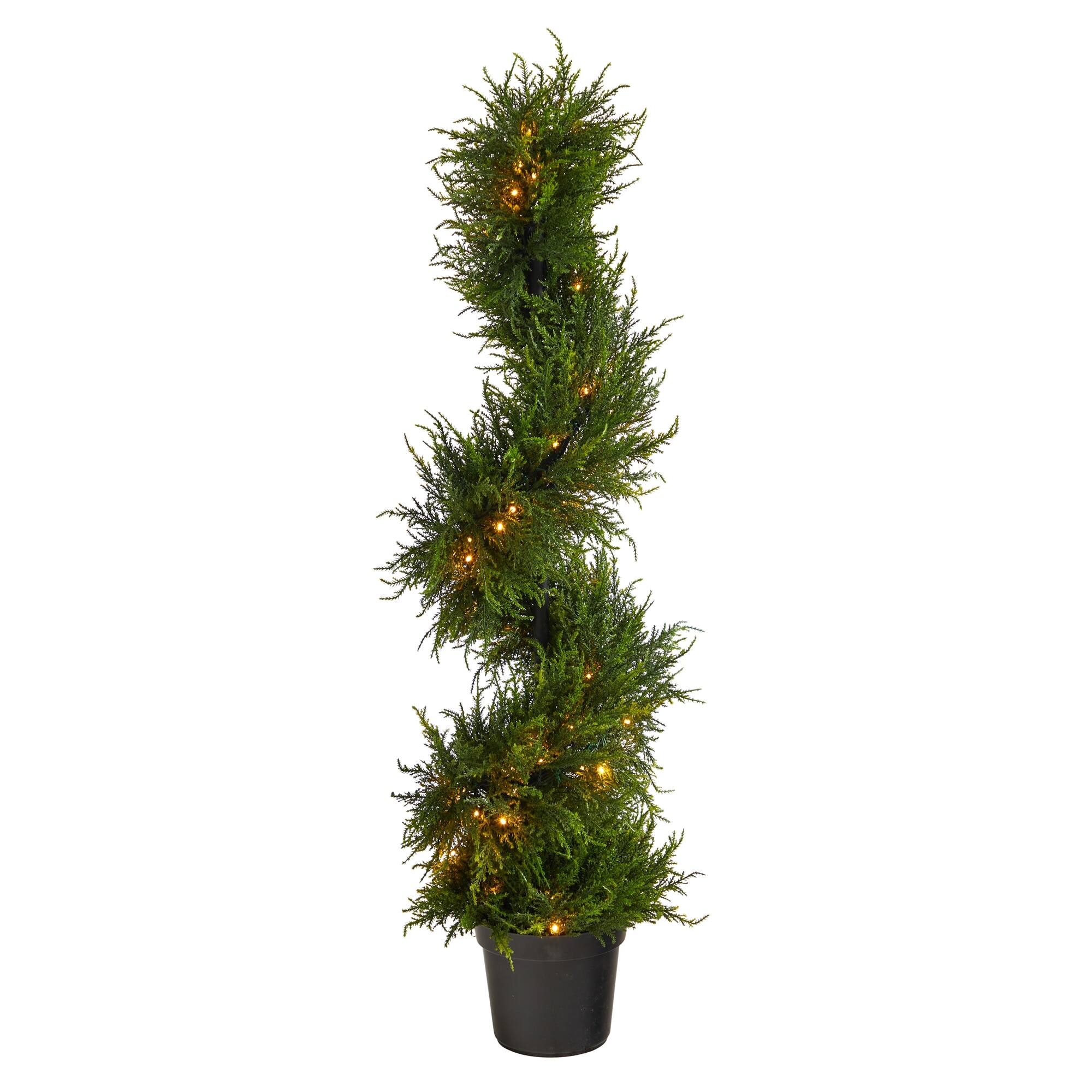 Front. BreeBe - 45” Spiral Cypress Tree UV Resistant (Indoor/Outdoor) - Green.