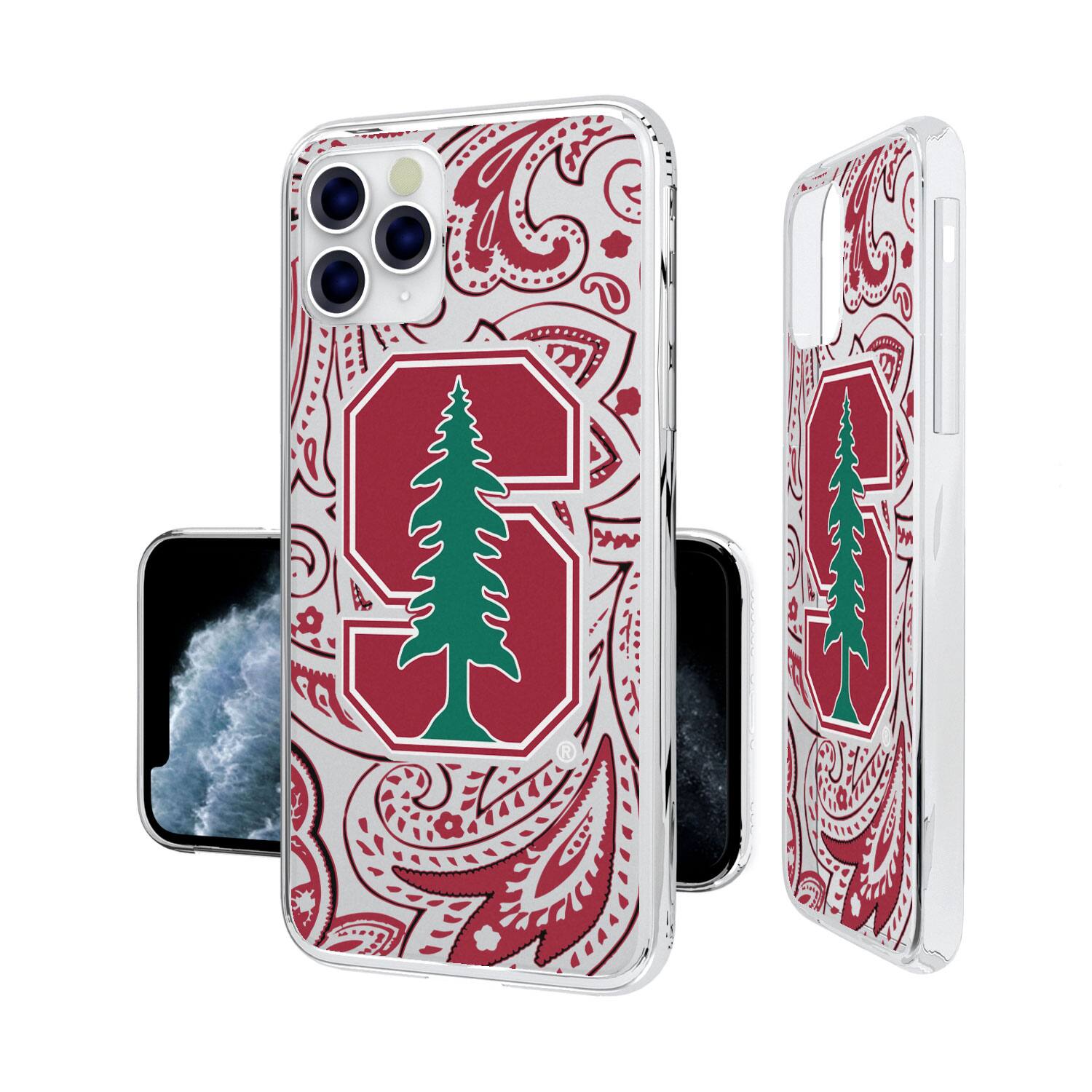 Alt View 3. Keyscaper - Stanford Cardinal iPhone Paisley Design Clear Case - 13 Pro - Multicolor.
