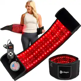LifePro - Red Light Therapy Belt 660nm 850nm Infrared Red Light Therapy for Body Back Shoulder - Lite - Black