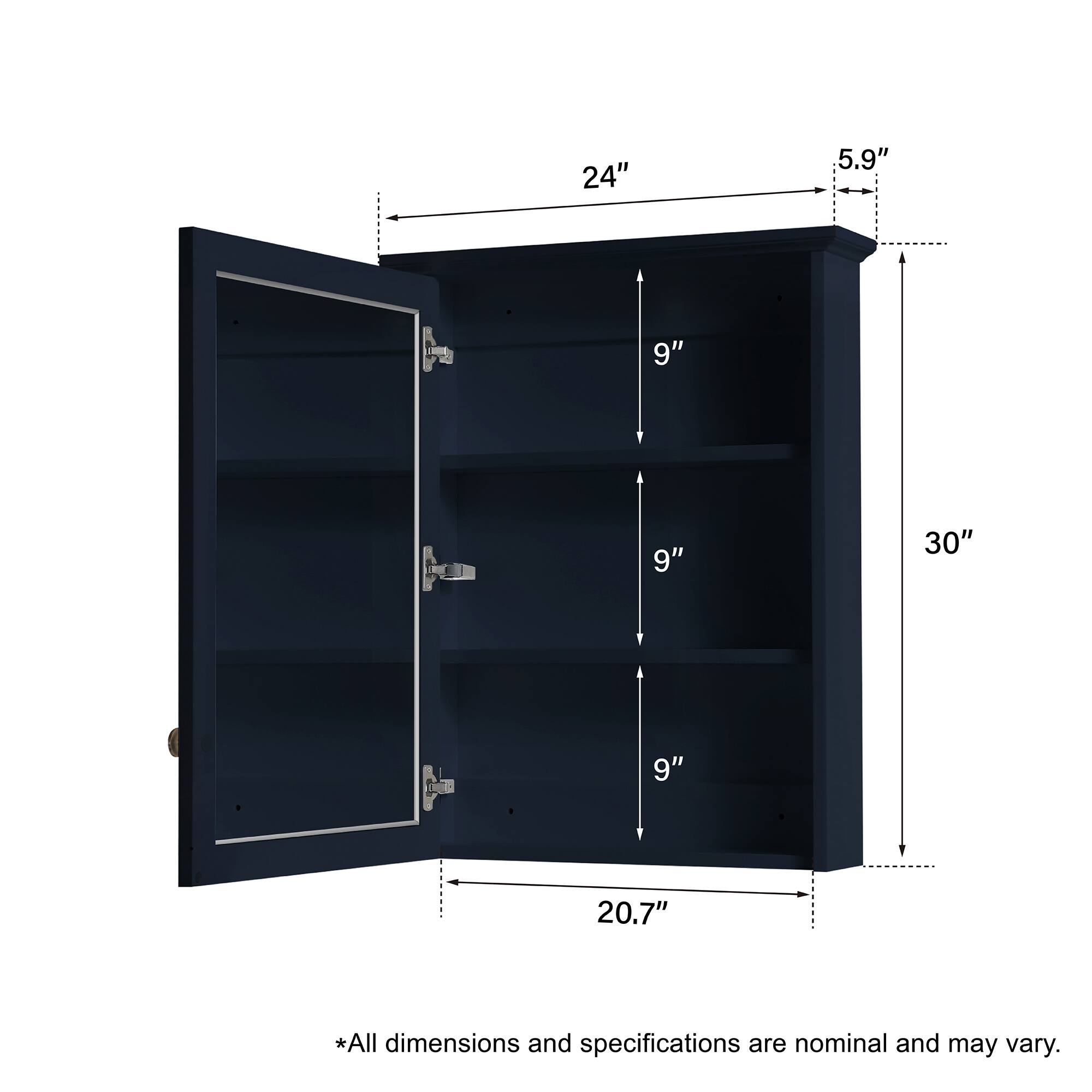 24" 5.9" 9" 9" 30" 9" 20.7" *All dimensions and specifications are nominal and may vary.