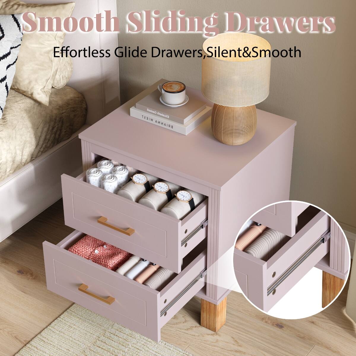 Smooth Sliding Drawers  
Effortless Glide Drawers, Silent & Smooth