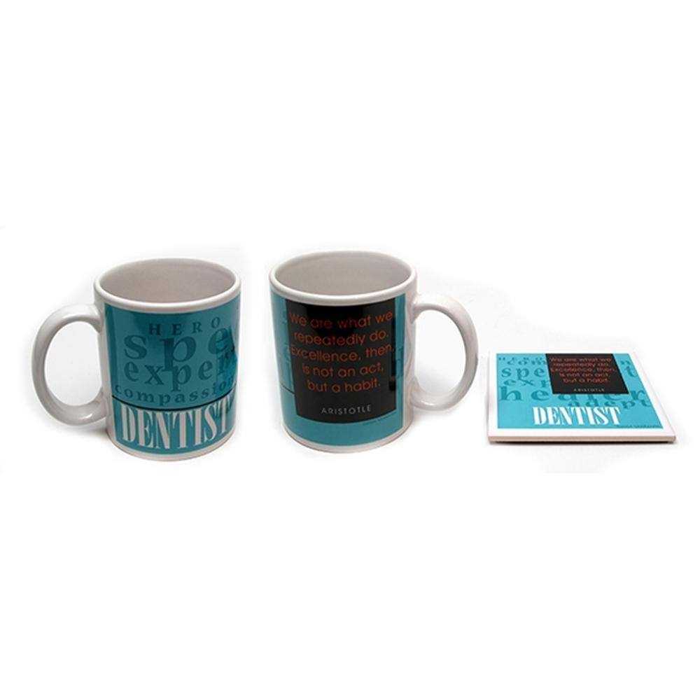 BreeBe - Dentist Mug and Coaster Set - Blue