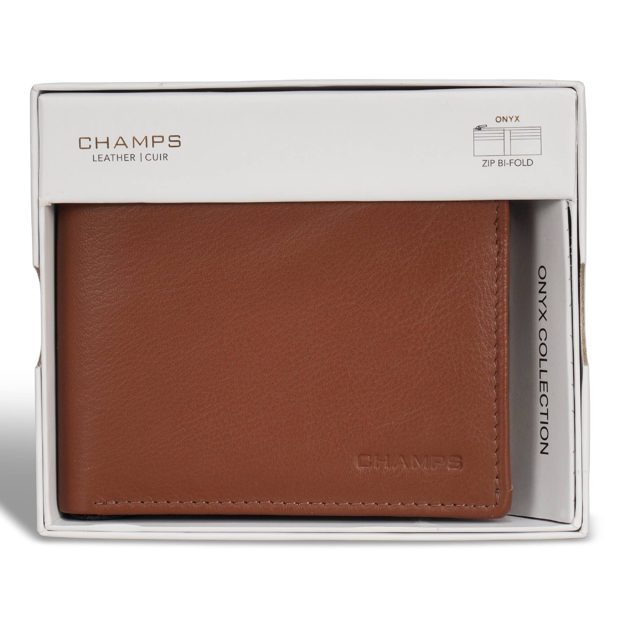 CHAMPS  
LEATHER | CUIR  

ONYX COLLECTION  

ONYX  
ZIP BI-FOLD  

CHAMPS
