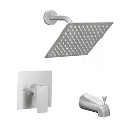 Boyel Living - Concealed Shower Faucet Set 8Inch 304 High Pressure Rain Head Copper Body 350000 Cartridge - brushed nickel