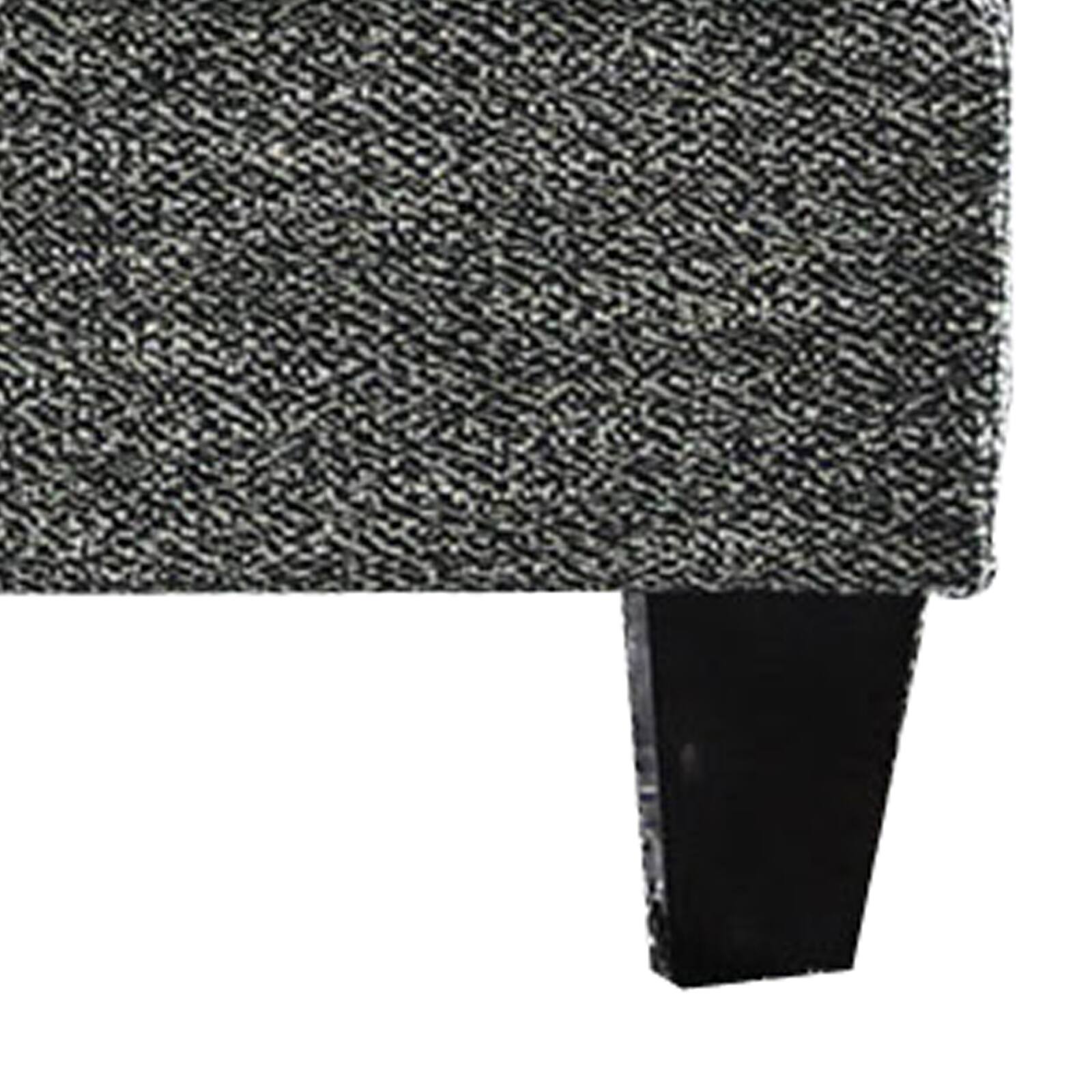 Alt View 1. Manhattan Lane - Fabric Upholstered Wooden Ottoman with Tapered Legs - Gray.