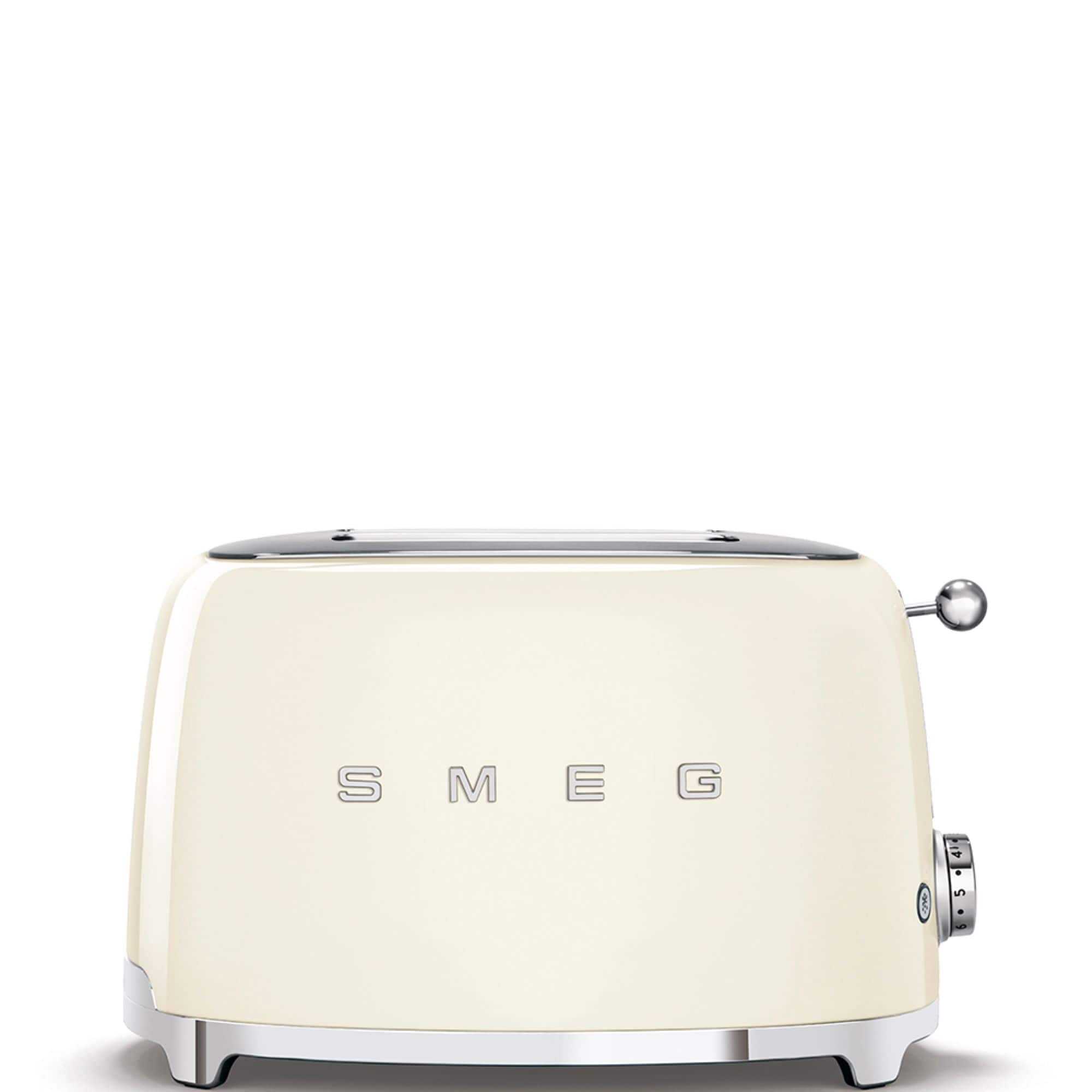 Front. SMEG - SMEG TSF01 2-Slice Wide-Slot Toaster - Cream.